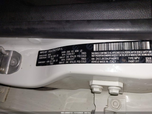 ZACCJBCB4JPH49415 Jeep Renegade Trailhawk 4x4