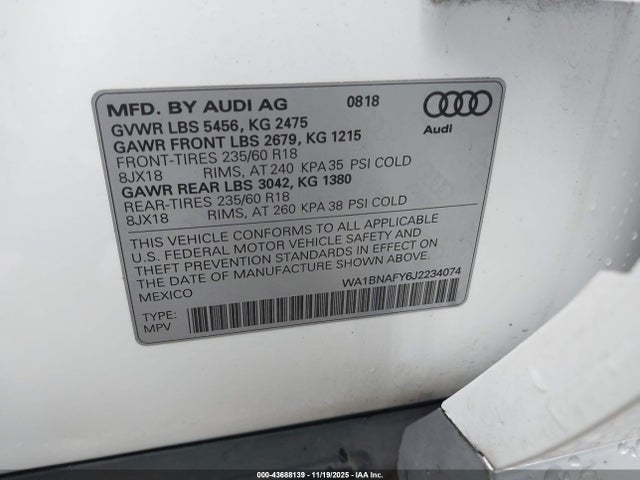 2018 AUDI Q5 WA1BNAFY6J2234074 Photo 8