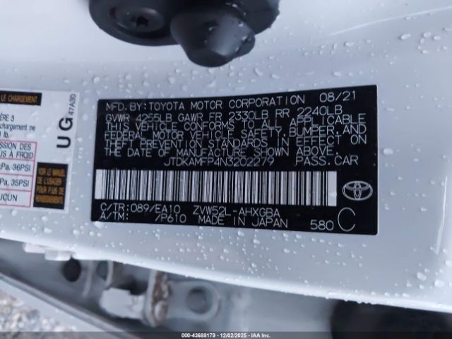 2022 TOYOTA PRIUS PRIME JTDKAMFP4N3202279 Photo 8