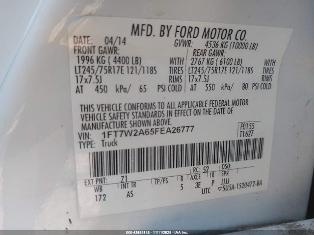 Ford F-250 2015 1FT7W2A65FEA26777 Image 9