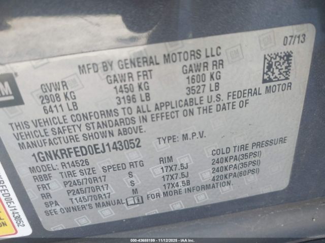 2014 CHEVROLET TRAVERSE 1GNKRFED0EJ143052 Photo 8