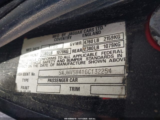 1986 JAGUAR XJS SAJNV5841GC132254 Photo 8