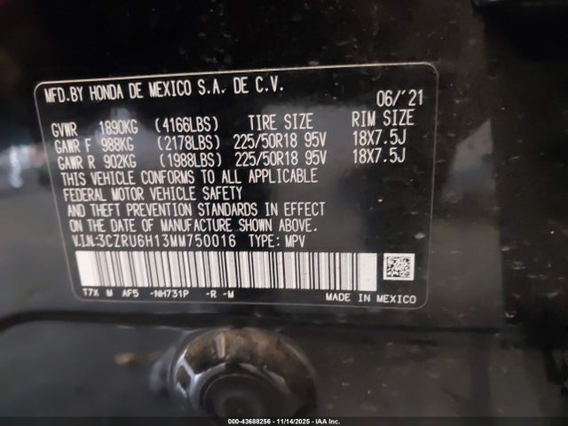 2021 HONDA HR-V 3CZRU6H13MM750016 Photo 8