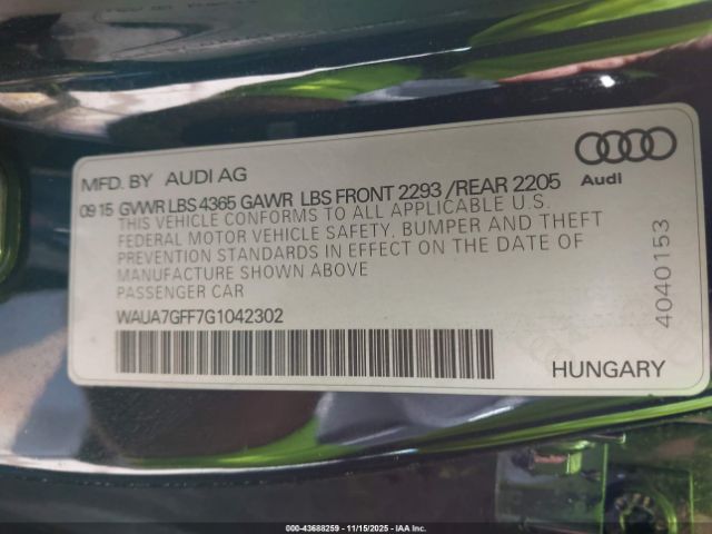 2016 AUDI A3 WAUA7GFF7G1042302 Photo 8