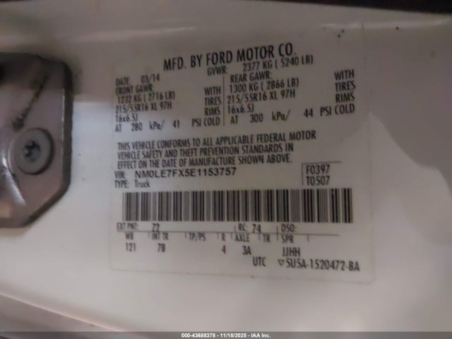 Ford Transit Connect Xlt 2014 NM0LE7FX5E1153757 Image 9