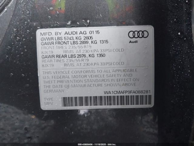 2015 AUDI Q5 WA1CMAFP9FA088281 Photo 8