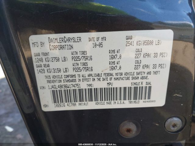 2006 JEEP LIBERTY 1J4GL48K96W174751 Photo 8