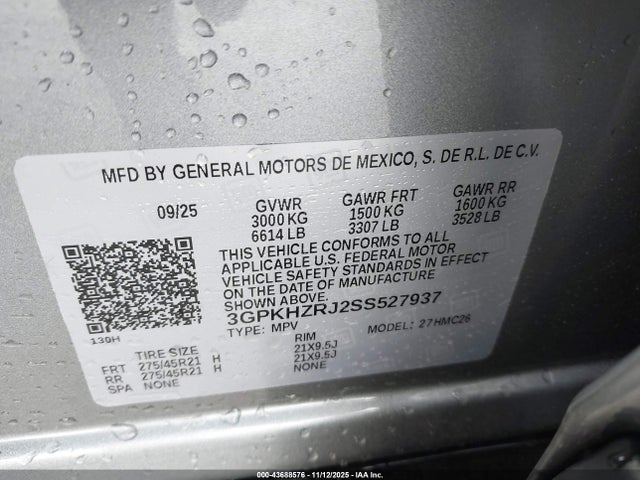 3GPKHZRJ2SS527937 Honda Prologue Elite
