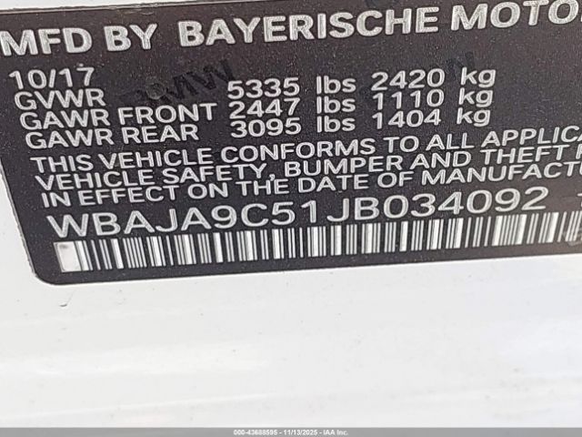 2018 BMW 530E WBAJA9C51JB034092 Photo 8