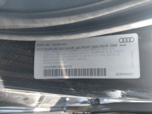 2014 AUDI S6 WAUF2BFC1EN094172 Photo 8