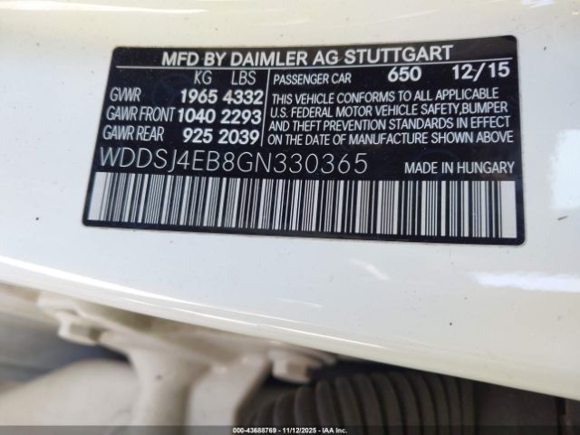 2016 MERCEDES-BENZ CLA 250 WDDSJ4EB8GN330365 Photo 8