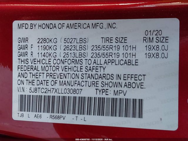 2020 ACURA RDX 5J8TC2H7XLL030807 Photo 8