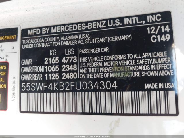 2015 MERCEDES-BENZ C 300 55SWF4KB2FU034304 Photo 8