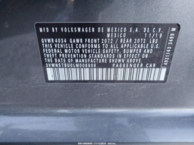 2020 VOLKSWAGEN JETTA 3VWN57BU0LM008808 Photo 8