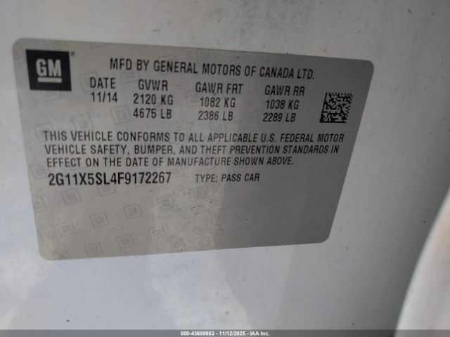 2015 CHEVROLET IMPALA 2G11X5SL4F9172267 Photo 8