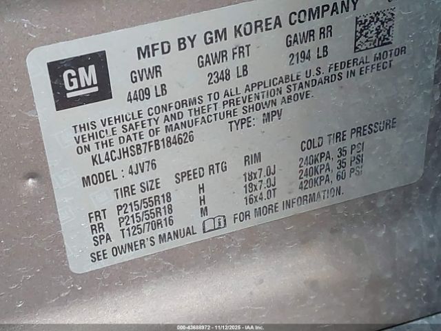 2015 BUICK ENCORE KL4CJHSB7FB184626 Photo 8