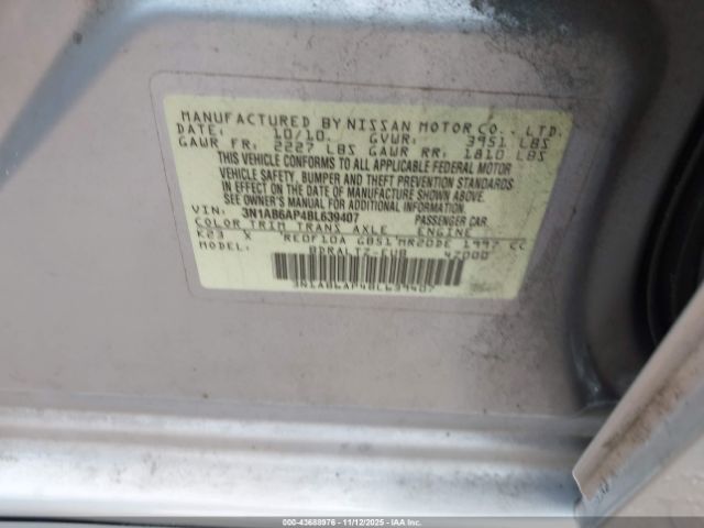 2011 NISSAN SENTRA 3N1AB6AP4BL639407 Photo 8