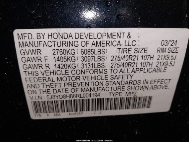2024 ACURA MDX 5J8YD8H86RL004194 Photo 8