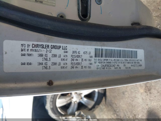 Aukcja sprzedaży 2012 Jeep Patriot Latitude, vin: 1C4NJRFB9CD612467, numer aukcji: 43689091