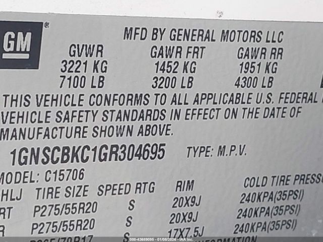 2016 CHEVROLET TAHOE 1GNSCBKC1GR304695 Photo 8