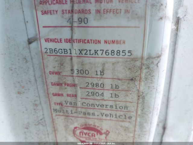 1990 DODGE RAM VAN 2B6GB11X2LK768855 Photo 8