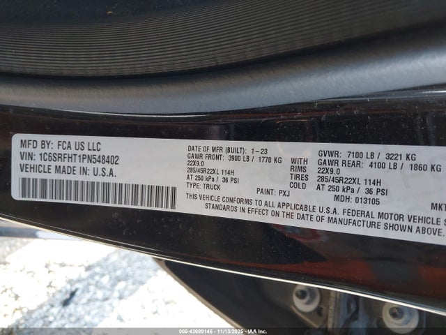 1C6SRFHT1PN548402 RAM 1500 Limited 4x4 5&#039;7 Box