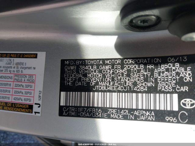 2013 TOYOTA COROLLA JTDBU4EE4DJ114284 Photo 8