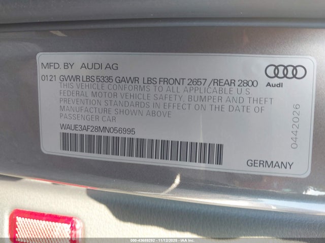 2021 AUDI A6 WAUE3AF28MN056995 Photo 8