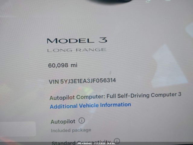 2018 TESLA MODEL 3 5YJ3E1EA3JF056314 Photo 6
