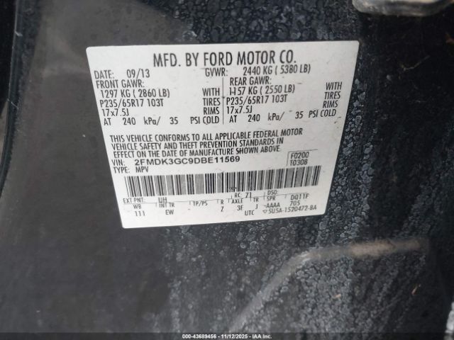 2013 FORD EDGE 2FMDK3GC9DBE11569 Photo 8