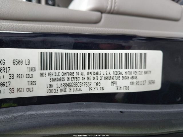 2011 JEEP GRAND CHEROKEE 1J4RR4GG9BC547657 Photo 8