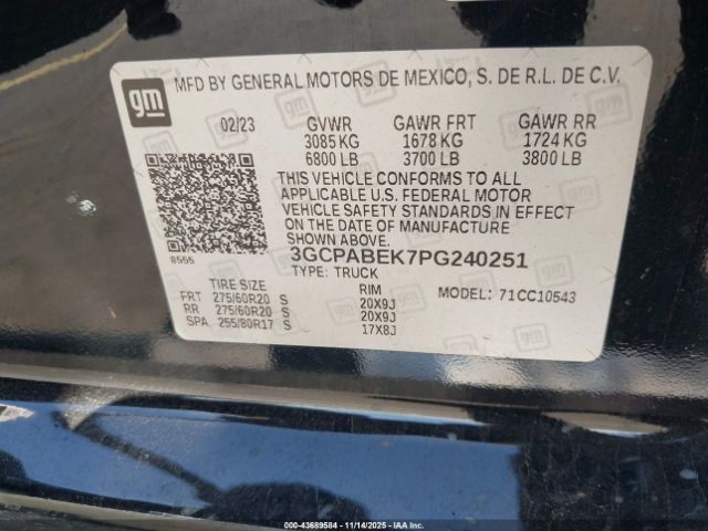 2023 CHEVROLET SILVERADO 1500 3GCPABEK7PG240251 Photo 8