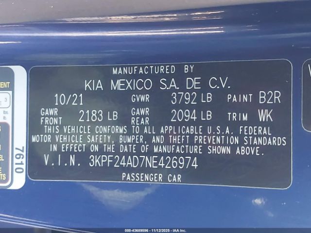 2022 KIA FORTE 3KPF24AD7NE426974 Photo 8