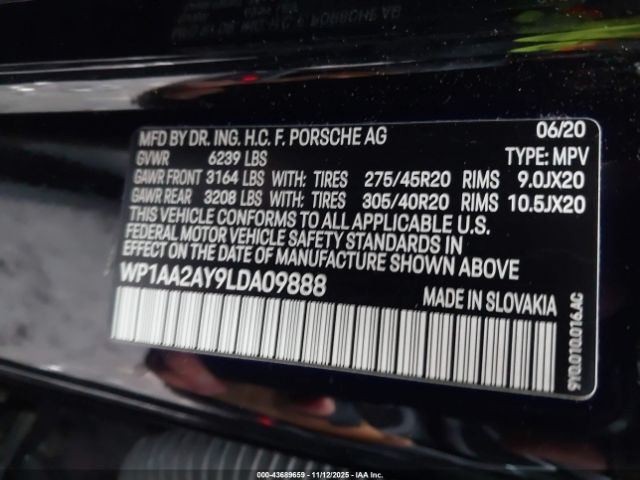 2020 PORSCHE CAYENNE WP1AA2AY9LDA09888 Photo 8