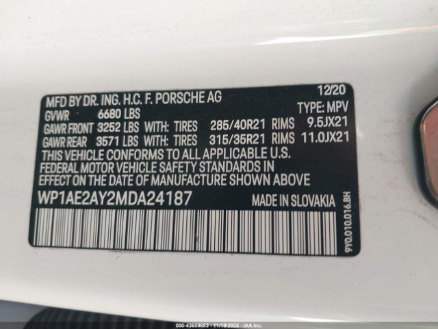 2021 PORSCHE CAYENNE E-HYBRID WP1AE2AY2MDA24187 Photo 8