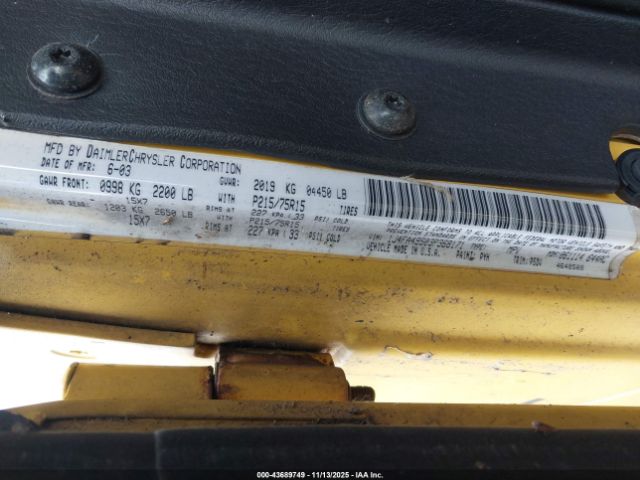 2003 JEEP WRANGLER 1J4FA49S03P368171 Photo 8