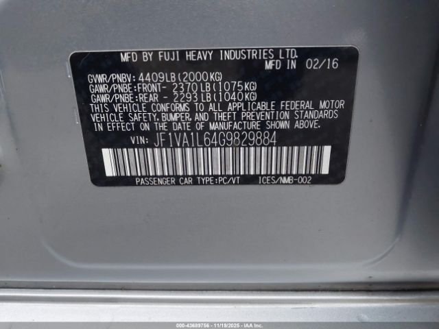 2016 SUBARU WRX JF1VA1L64G9829884 Photo 8