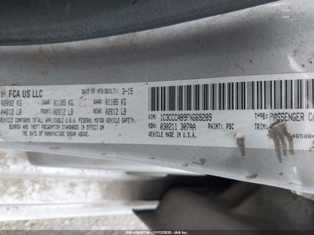 2015 CHRYSLER 200 1C3CCCAB9FN669289 Photo 8