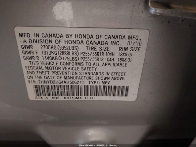 2010 ACURA MDX 2HNYD2H64AH506210 Photo 8