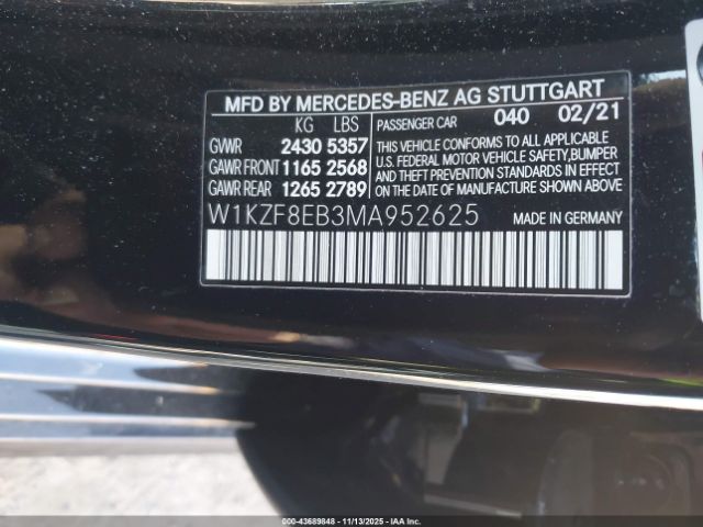 2021 MERCEDES-BENZ E 350 W1KZF8EB3MA952625 Photo 8