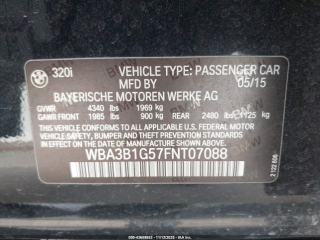 2015 BMW 320I WBA3B1G57FNT07088 Photo 8