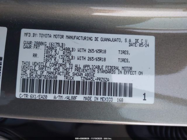 2024 TOYOTA TACOMA 3TYLB5JN3RT028680 Photo 8