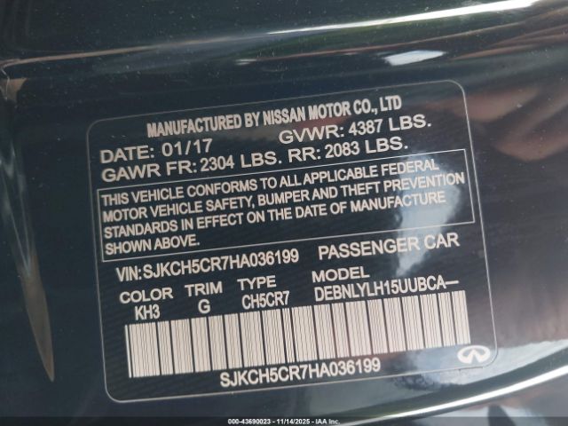 2017 INFINITI QX30 SJKCH5CR7HA036199 Photo 8