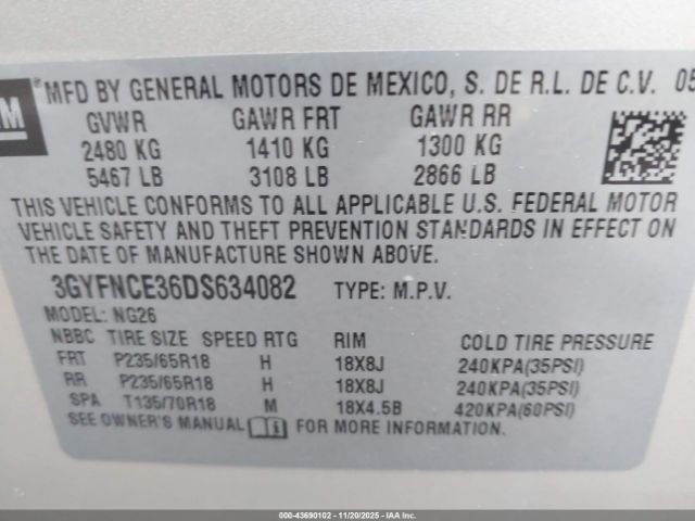 2013 CADILLAC SRX 3GYFNCE36DS634082 Photo 8