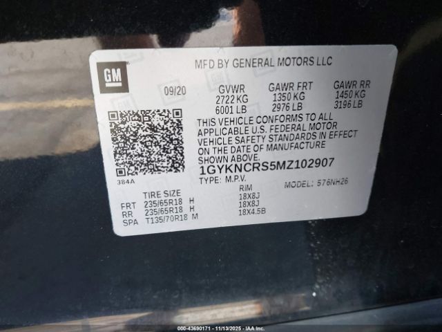 2021 CADILLAC XT5 1GYKNCRS5MZ102907 Photo 8