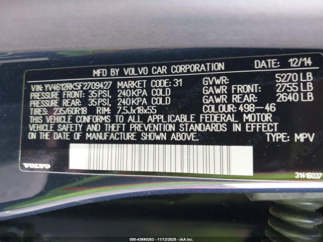 2015 VOLVO XC60 YV4612RK5F2709427 Photo 8