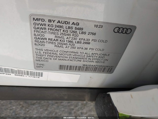 2024 AUDI Q5 WA1EAAFY0R2035137 Photo 8