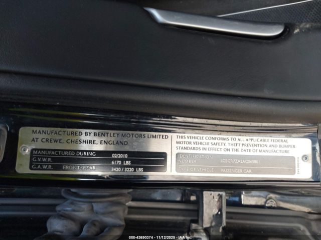 2010 BENTLEY CONTINENTAL GT SCBCR7ZA2AC065801 Photo 8