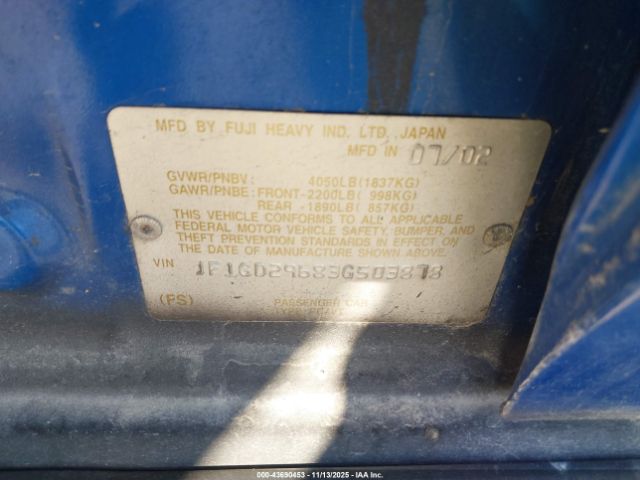 2003 SUBARU IMPREZA JF1GD29683G503878 Photo 8
