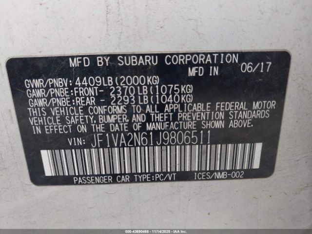 2018 SUBARU WRX STI JF1VA2N61J9806511 Photo 8